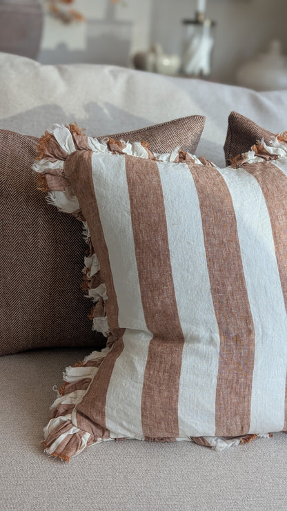 Wide Stripe Rust Cushion Cover
