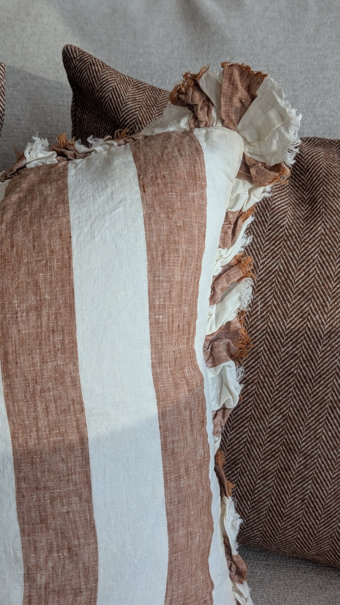 Wide Stripe Rust Cushion Cover