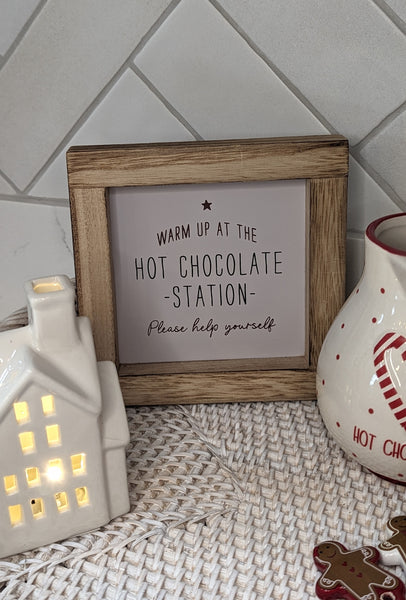 Hot Chocolate Station Wooden Plaque