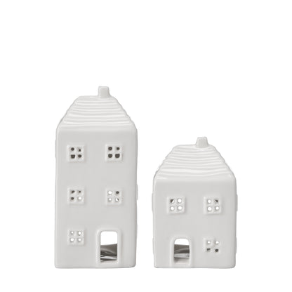 Set of 2 White LED Tealight Holders