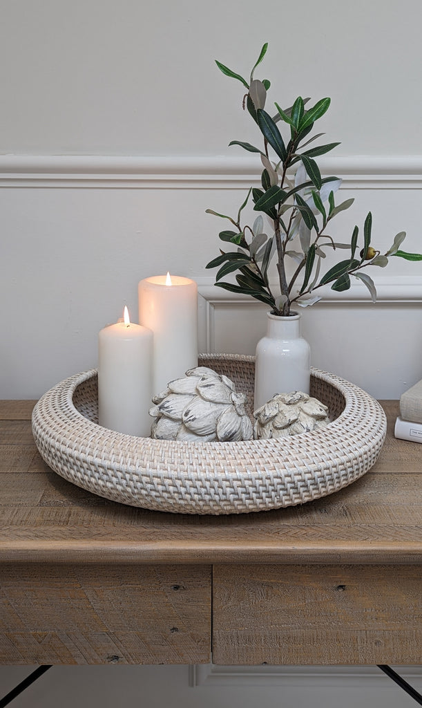 Large Whitewash Rattan Bowl – Homestyle89