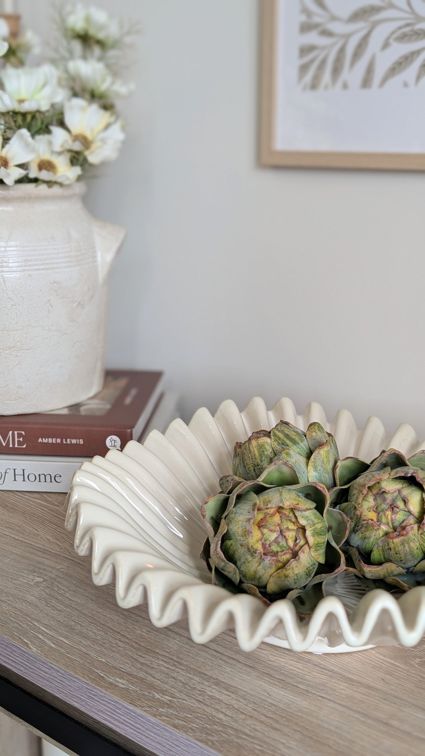 Large Natural Ruffle Bowl
