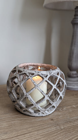 Lattice Rustic Hurricane Lantern