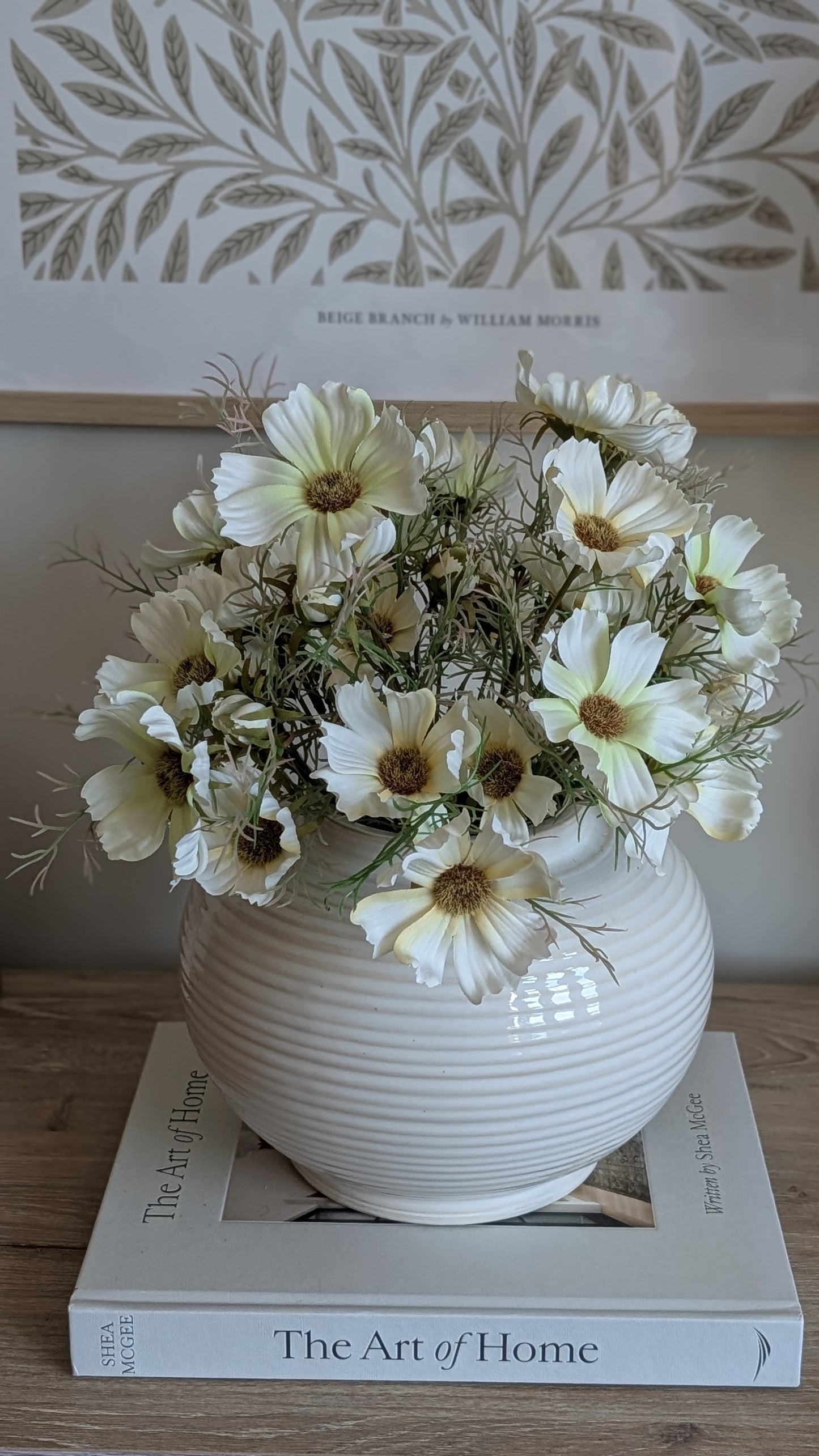 Cream Ribbed Lidded Jar