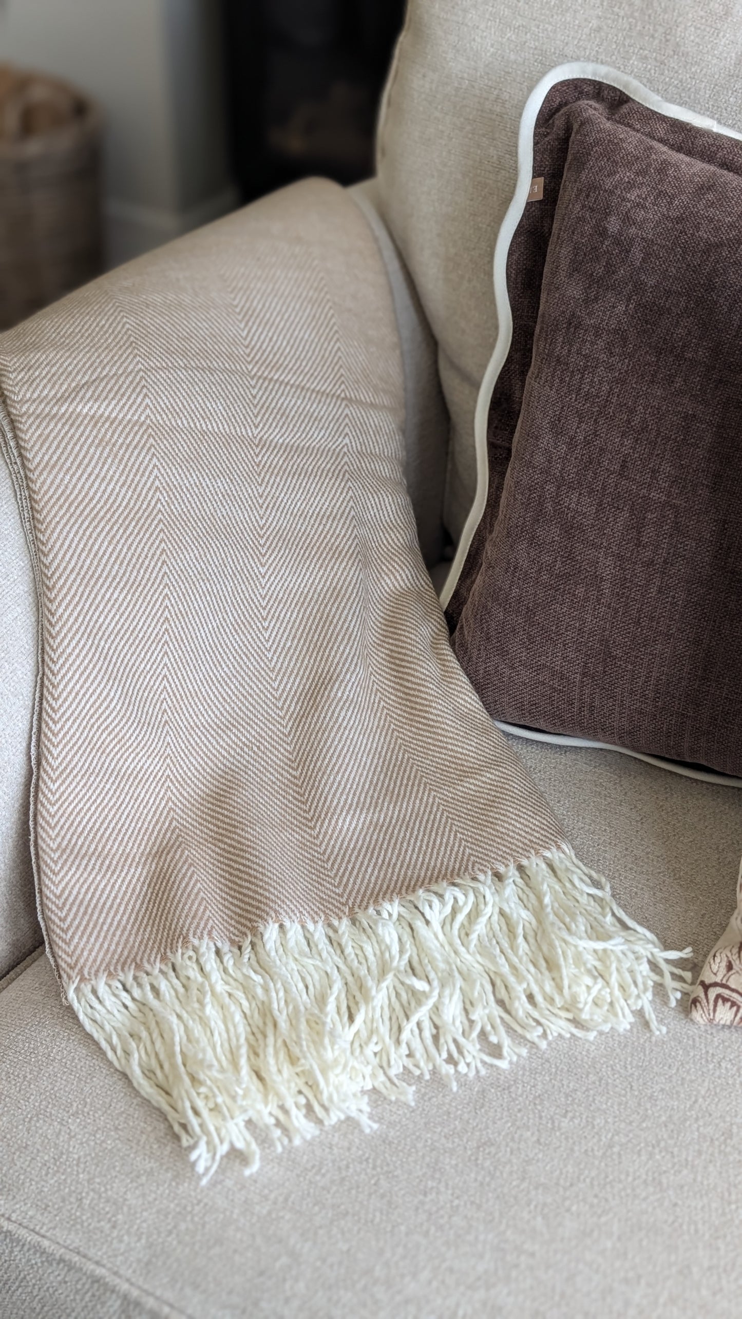Brown Tassel Throw