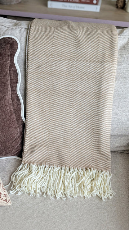 Brown Tassel Throw