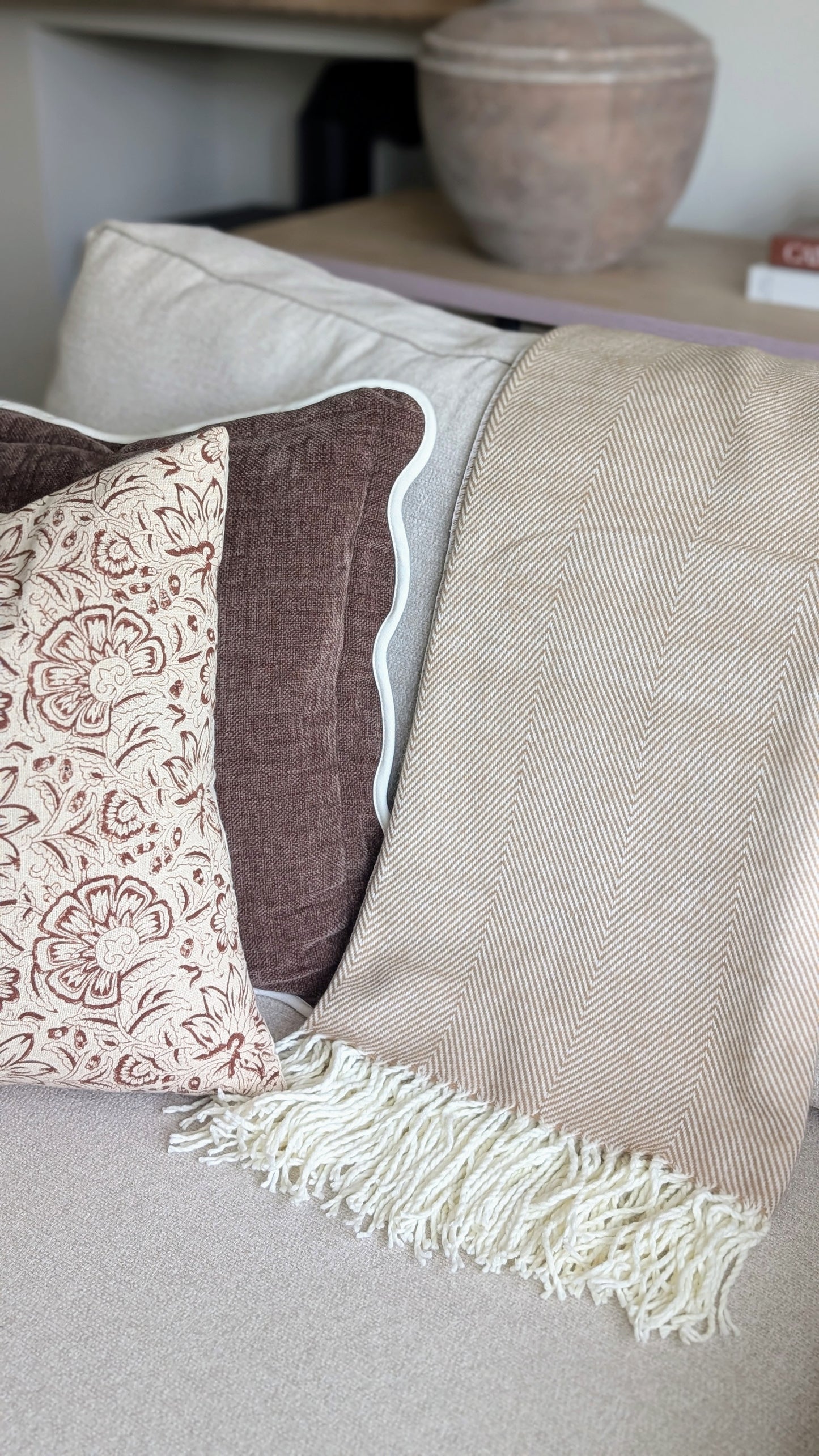 Brown Tassel Throw