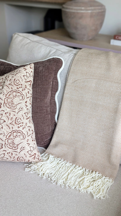 Brown Tassel Throw