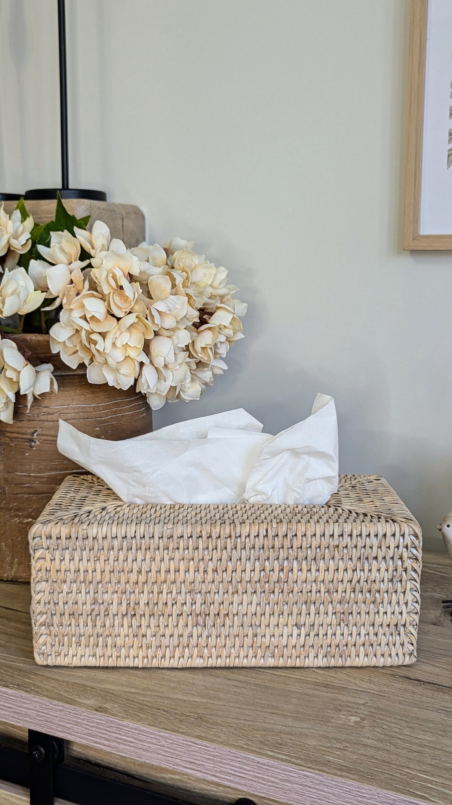 Rattan Rectangular Tissue Box