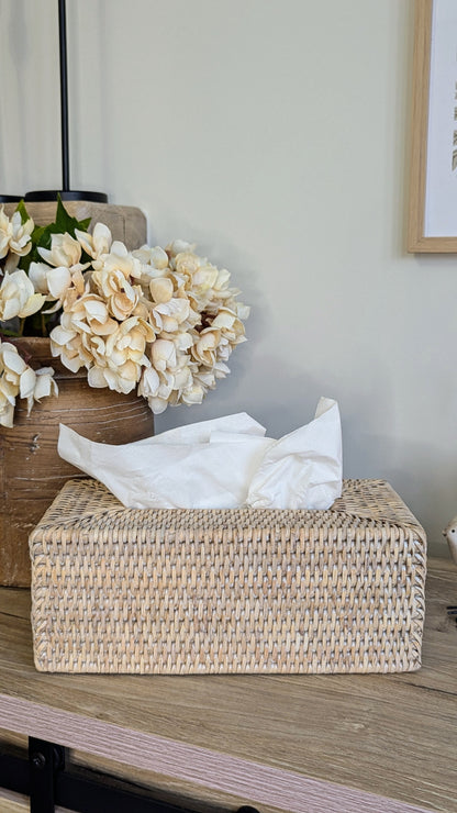 Rattan Rectangular Tissue Box