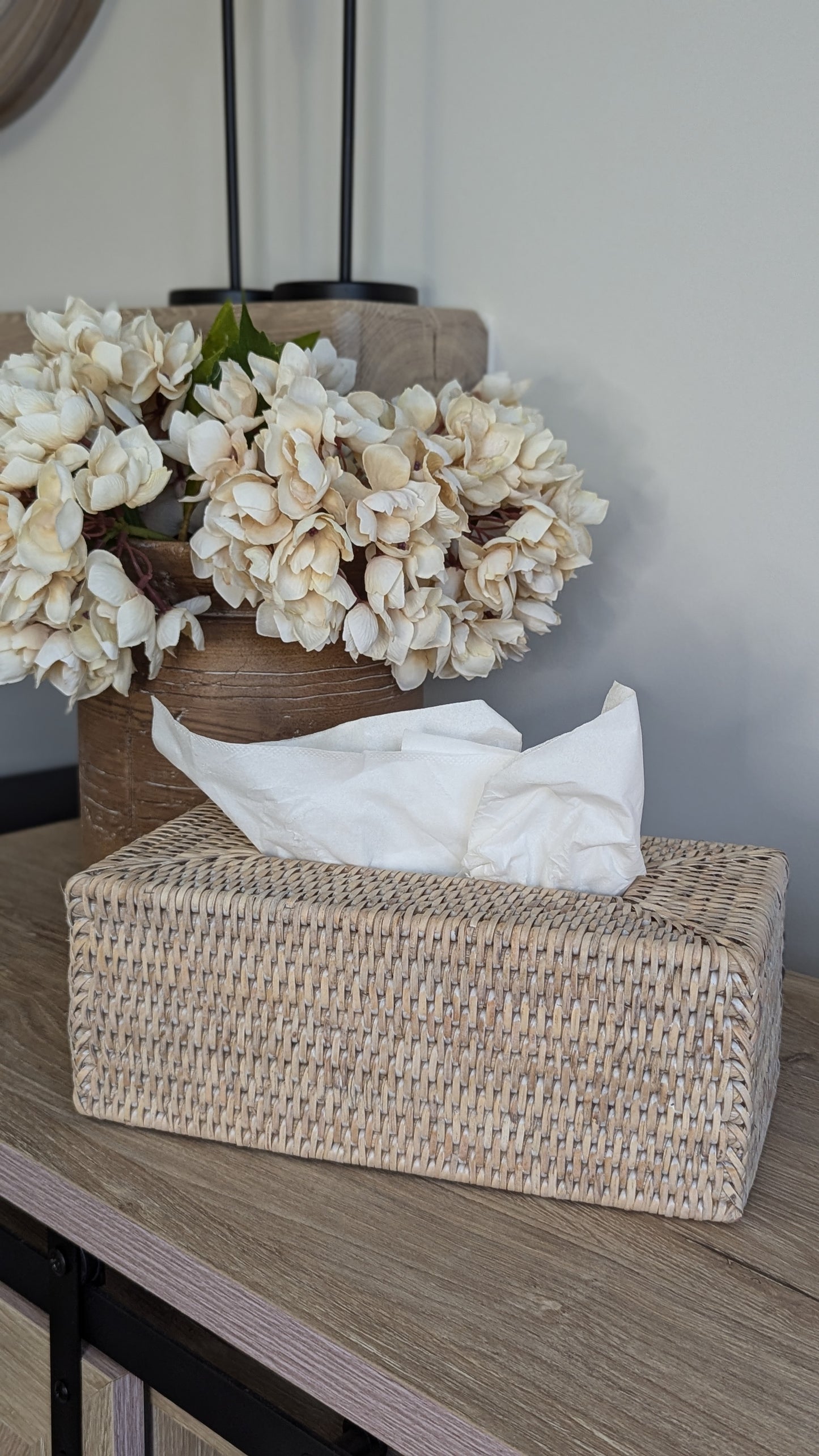 Rattan Rectangular Tissue Box