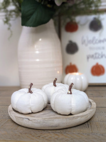 Set of 3 Miniature White Pumpkins