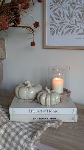 Beige Mottled Glazed Pumpkins