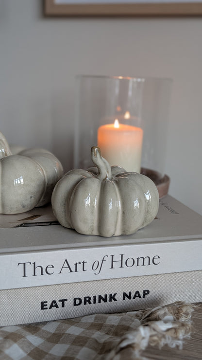 Beige Mottled Glazed Pumpkins