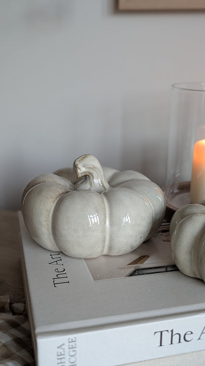 Beige Mottled Glazed Pumpkins