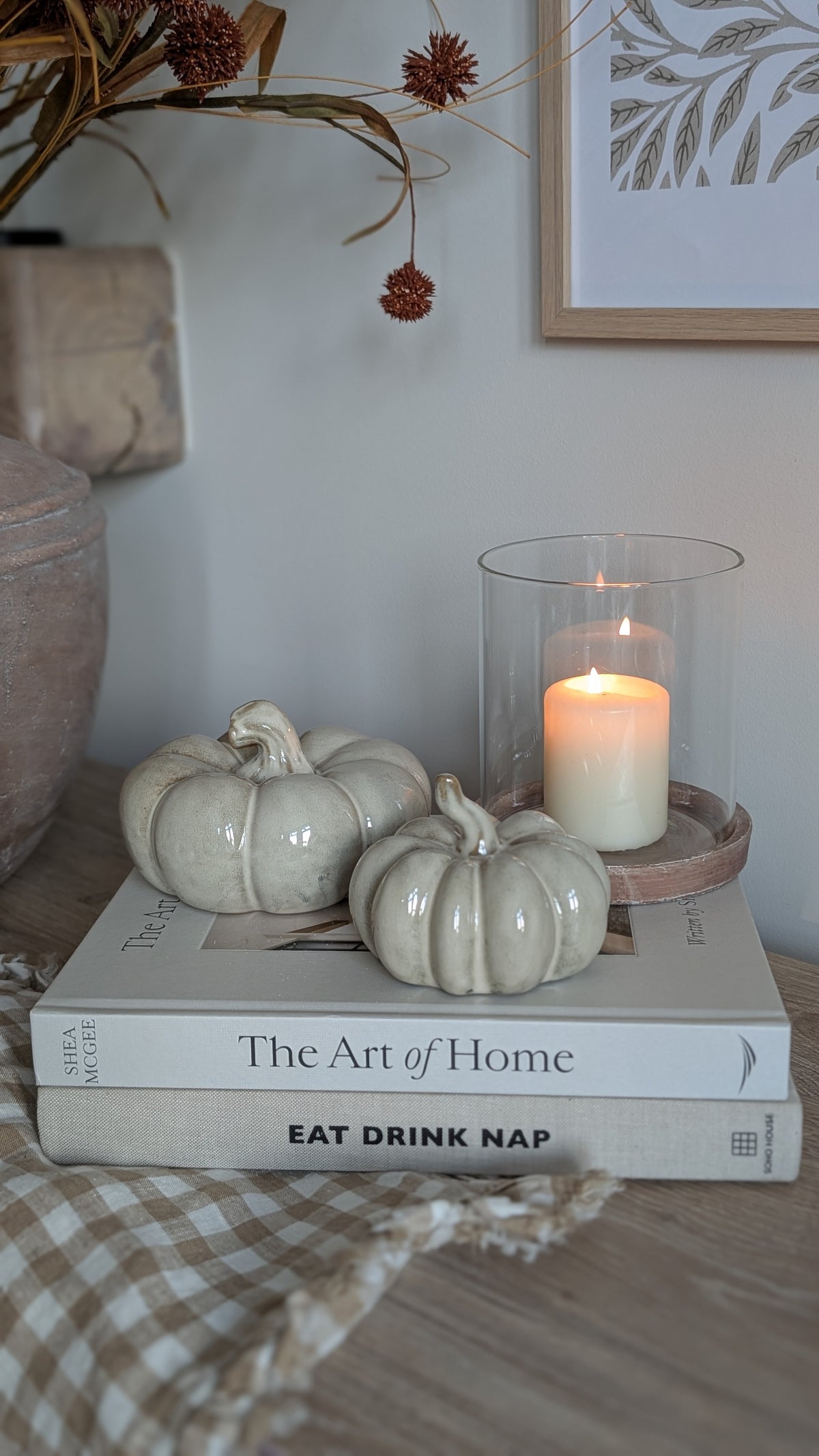 Beige Mottled Glazed Pumpkins
