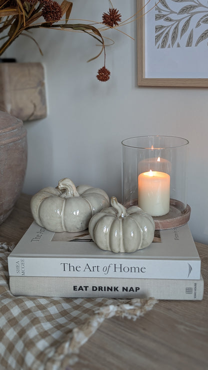 Beige Mottled Glazed Pumpkins