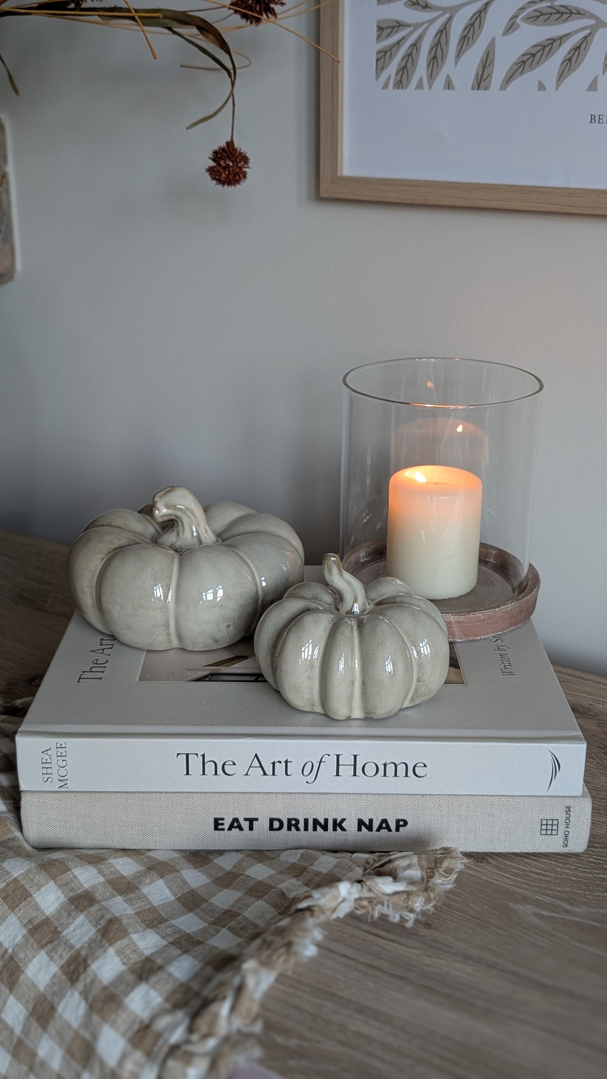 Beige Mottled Glazed Pumpkins