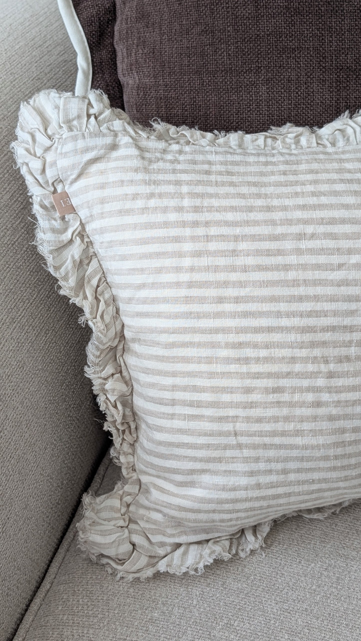 Natural Stripe Cushion Cover