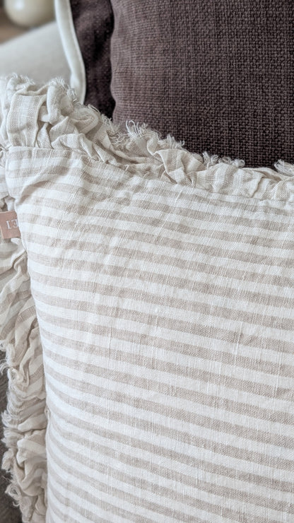 Natural Stripe Cushion Cover