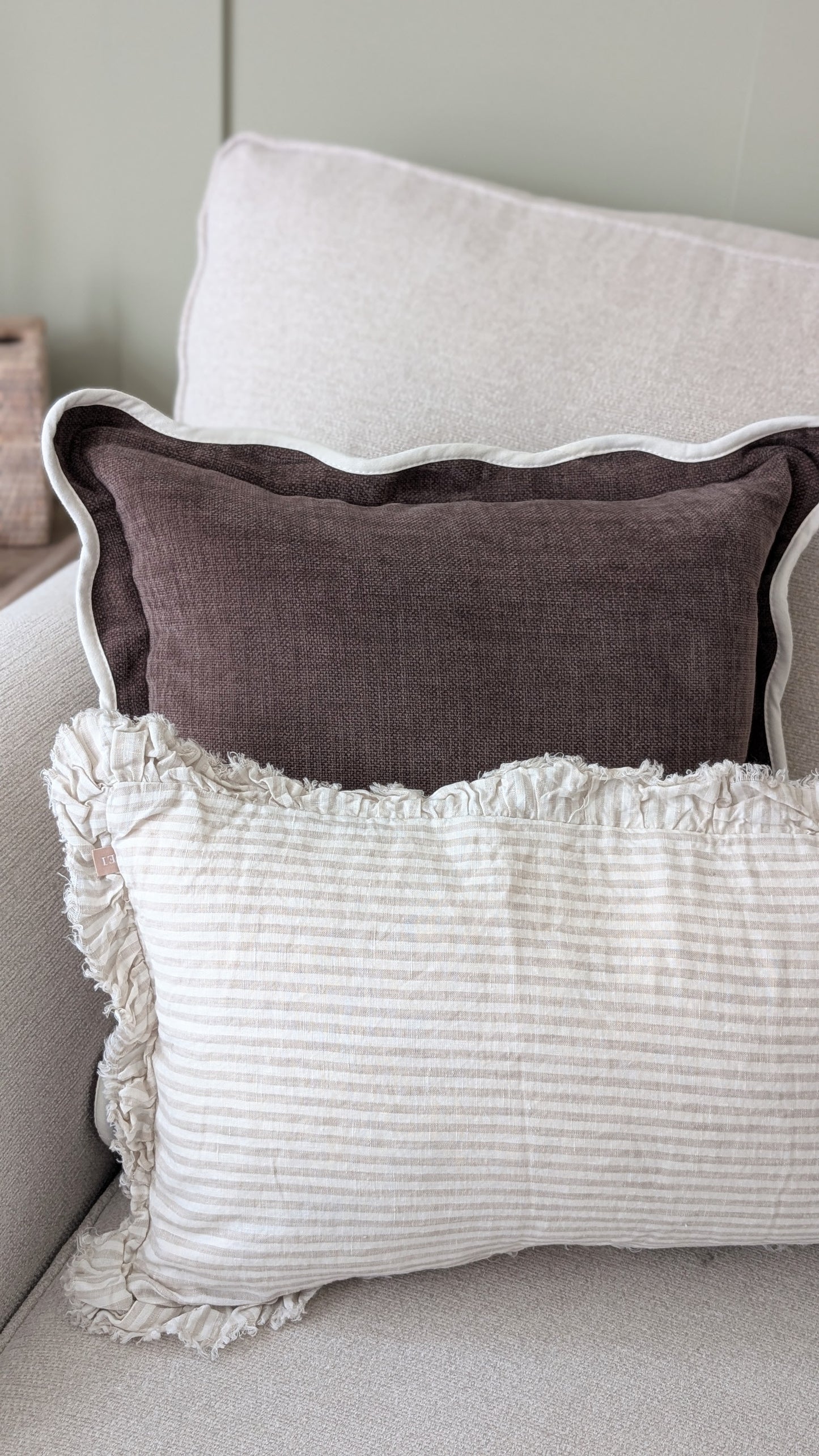 Natural Stripe Cushion Cover