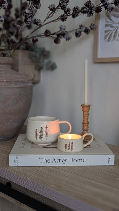 Nordic Pine Stoneware Tealight Holder