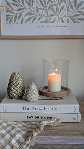 Beige Mottled Glazed Pinecones