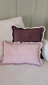 Plum Scallop Edged Cushion Cover