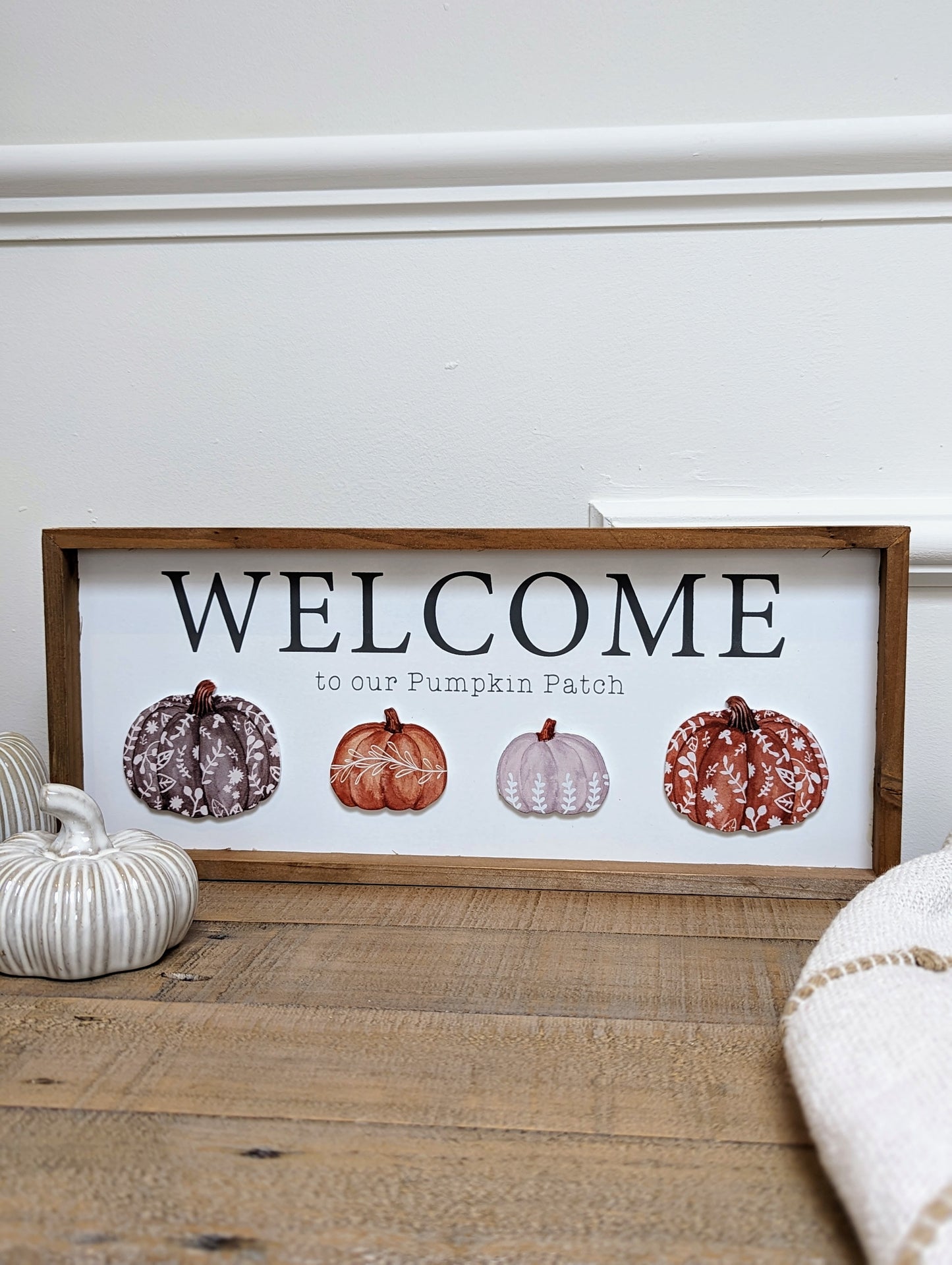 Welcome To Our Pumpkin Patch Framed Plaque