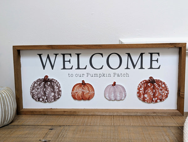 Welcome To Our Pumpkin Patch Framed Plaque