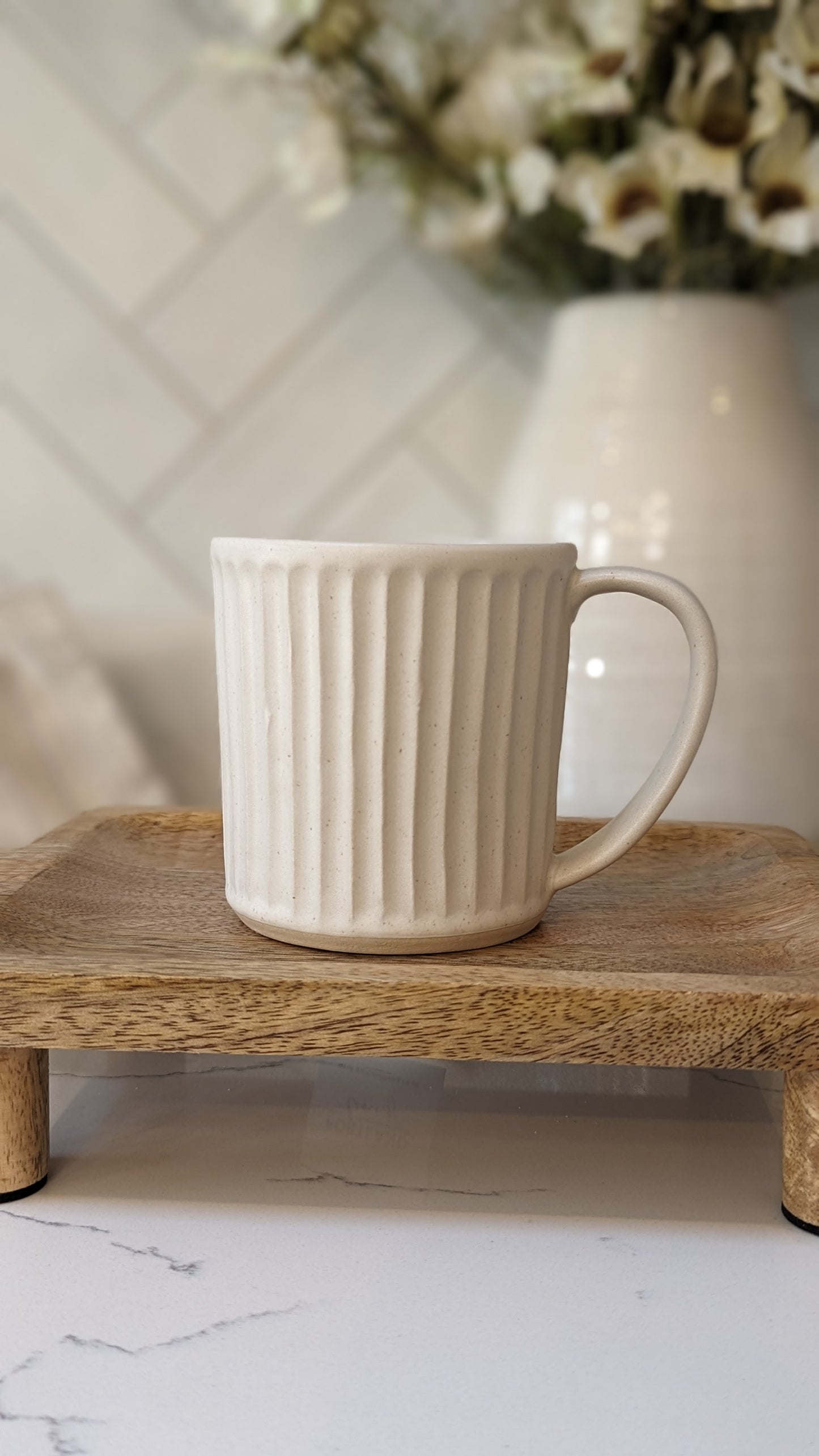 Oatmeal Ribbed Mug
