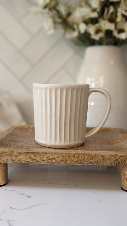 Oatmeal Ribbed Mug