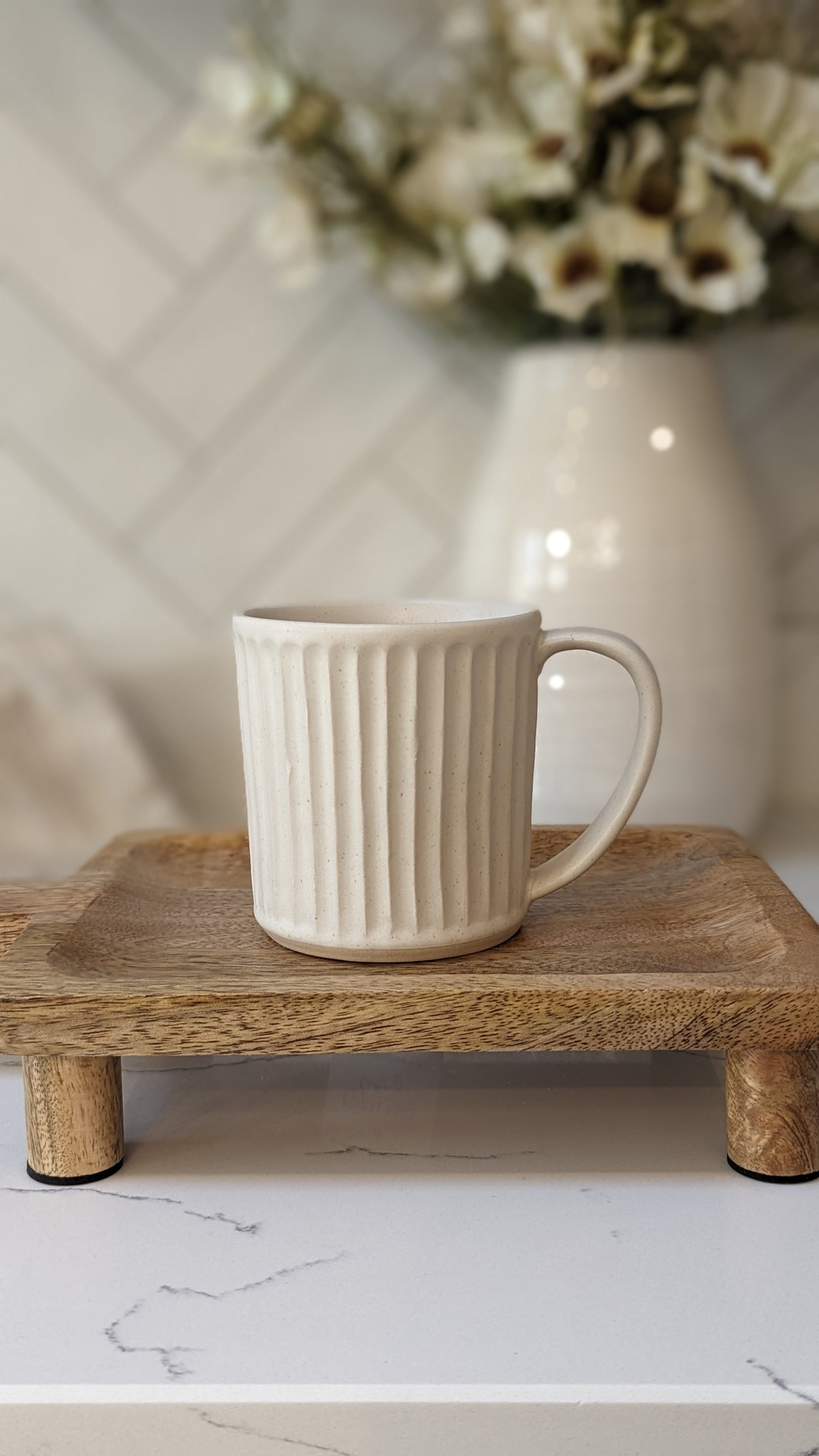 Oatmeal Ribbed Mug