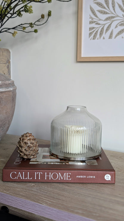 Ribbed Glass Candle Dome