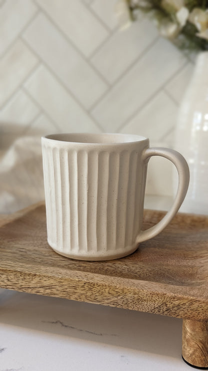 Oatmeal Ribbed Mug