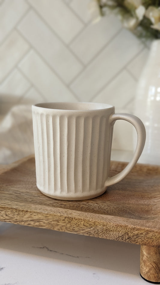 Oatmeal Ribbed Mug