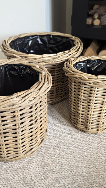 Round Wicker Lined Baskets