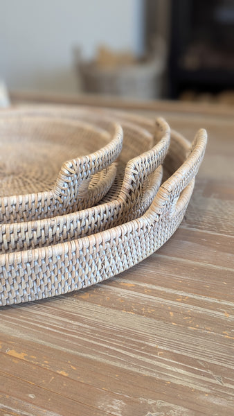 Round Rattan Trays