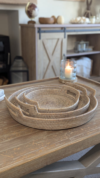 Round Rattan Trays