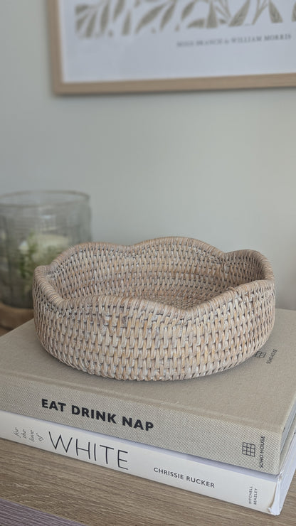 Scalloped Rattan Bowls