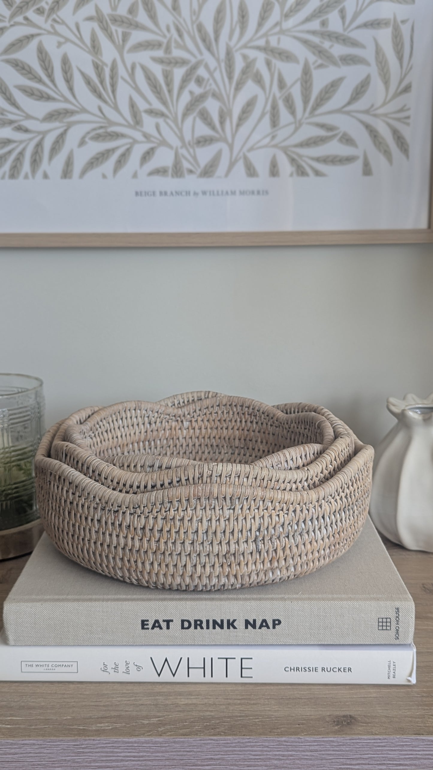 Scalloped Rattan Bowls