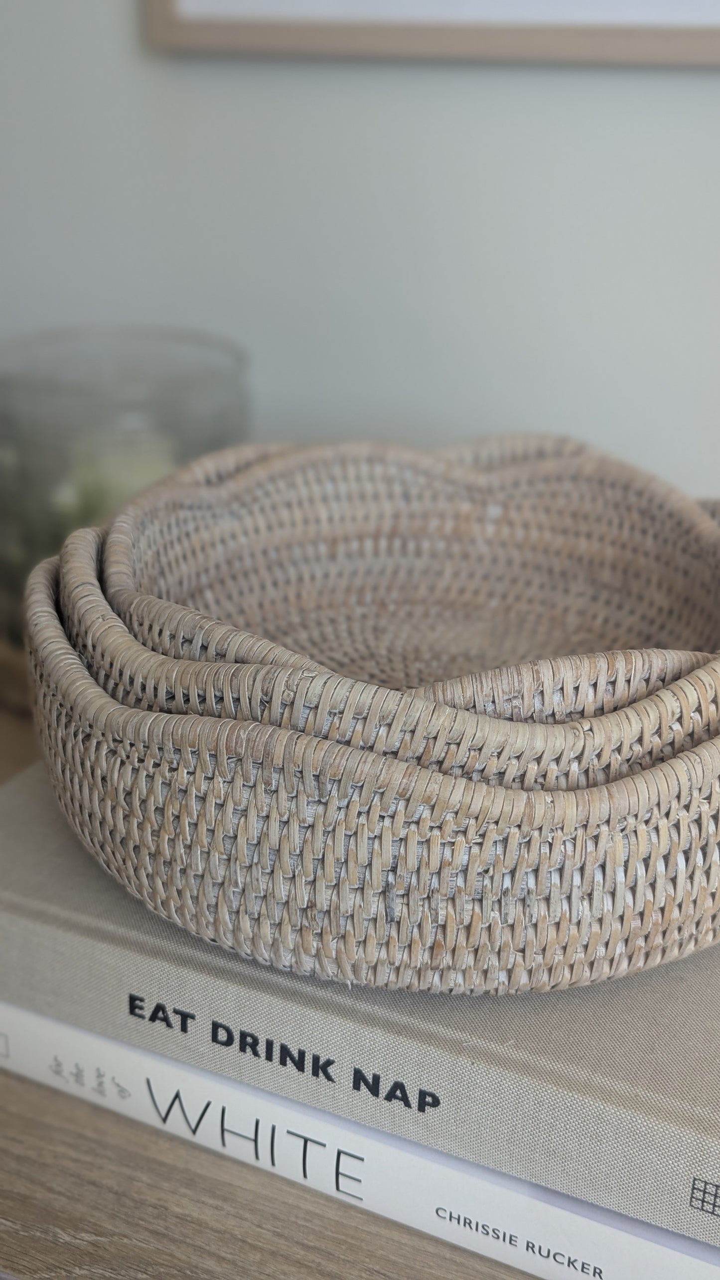 Scalloped Rattan Bowls