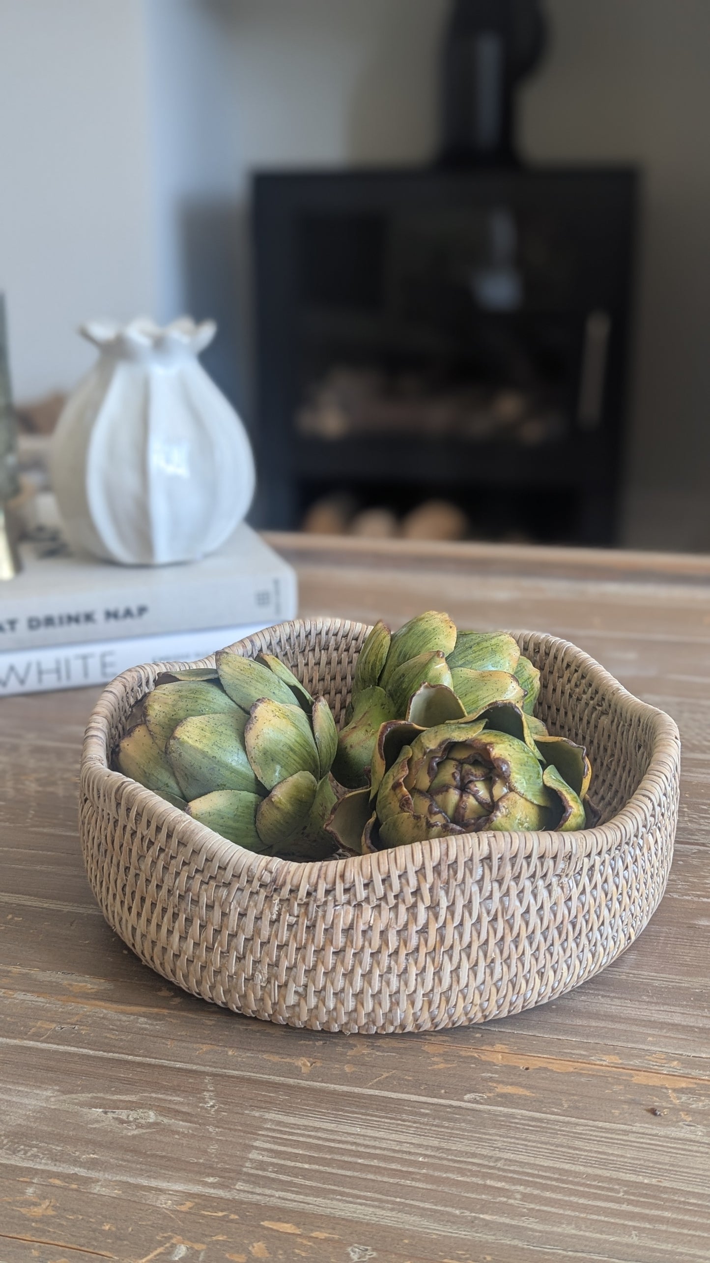 Scalloped Rattan Bowls