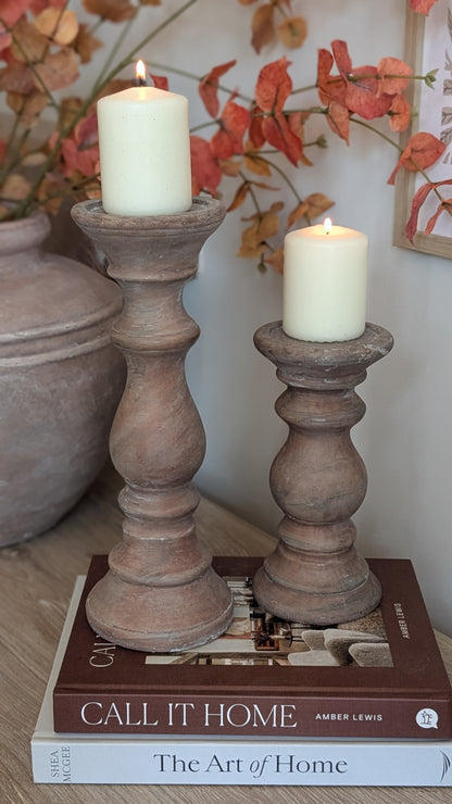 Rustic Brown Candlesticks