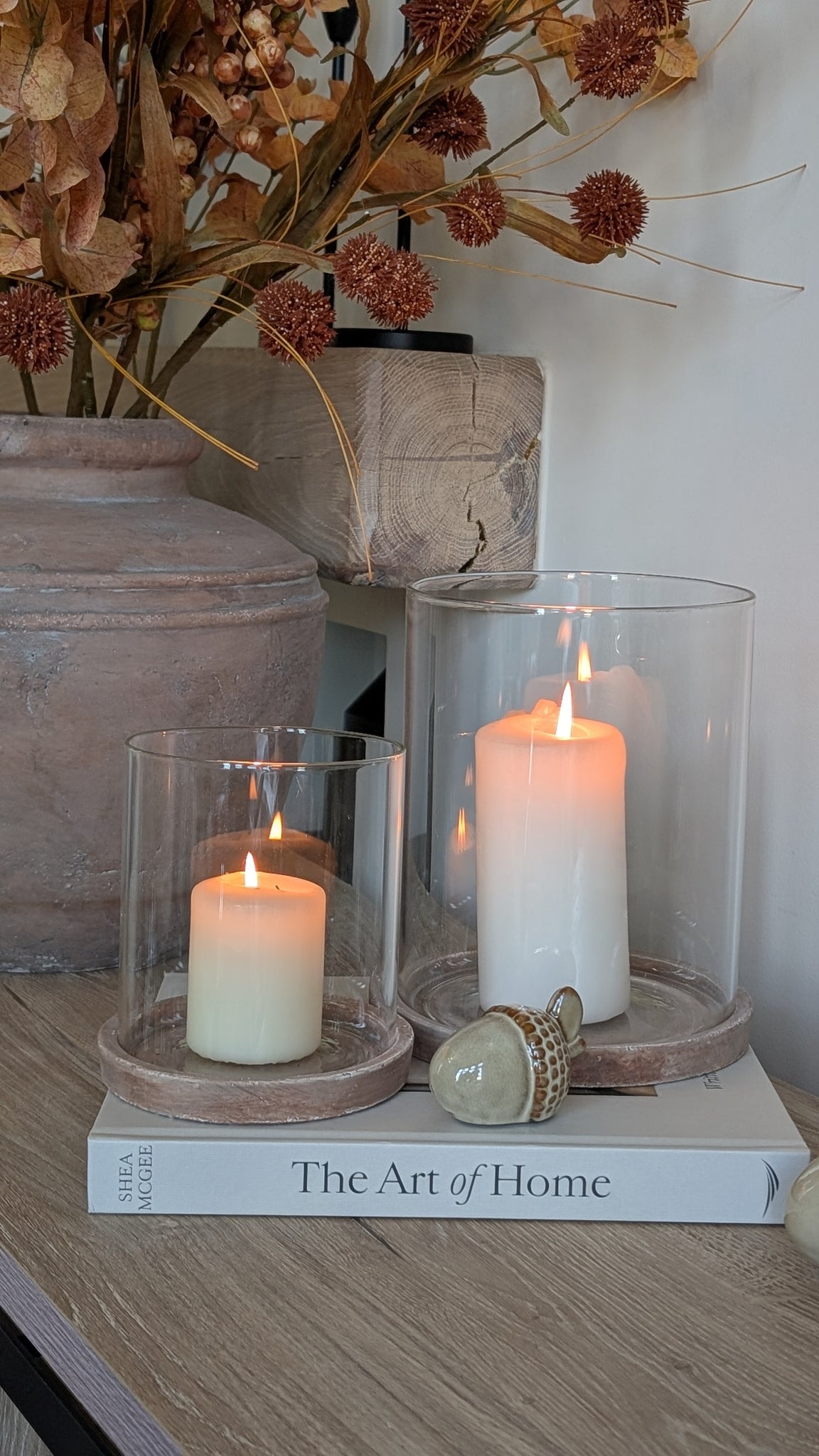 Rustic Brown Candle Holders