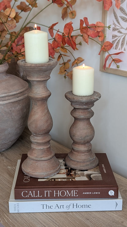 Rustic Brown Candlesticks