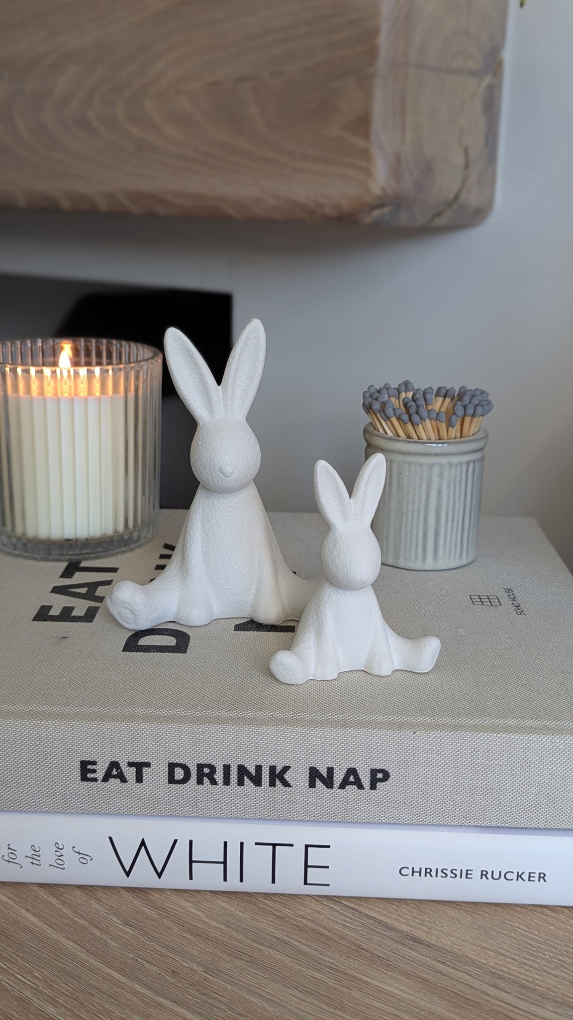 Set of 2 Sitting Rabbits