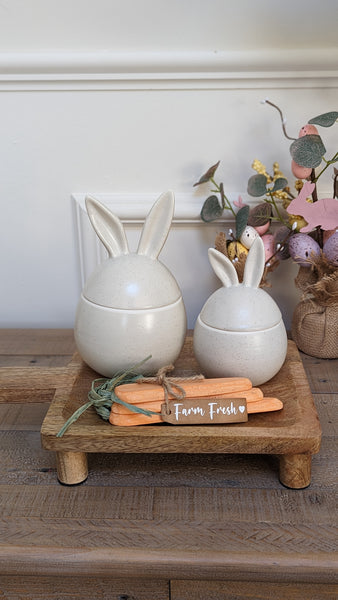 Speckled Ceramic Bunny Pots
