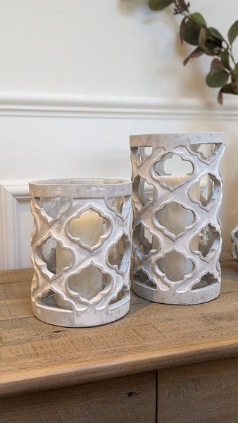 Lattice Stone Candle Jars