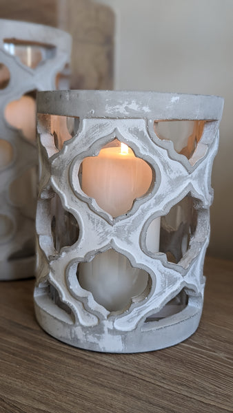 Lattice Stone Candle Jars